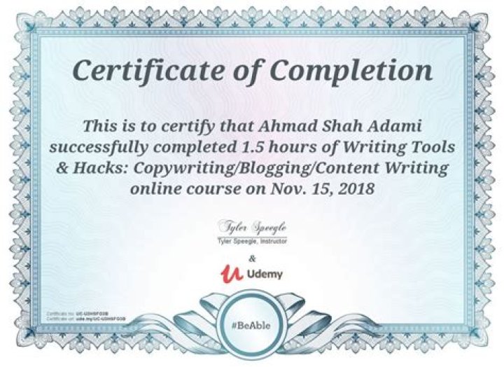 Does udemy certificate have value?