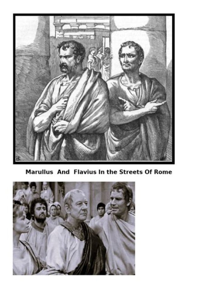 How do flavius and marullus speak to the commoners?