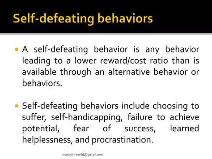 How to change self defeating behaviors?