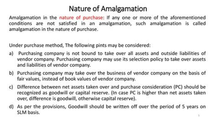 In amalgamation purchase consideration?