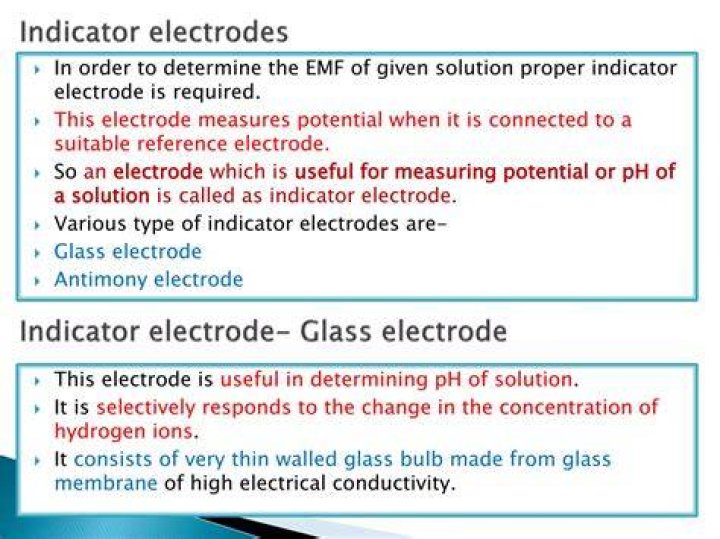 In redox titration indicator electrode is?