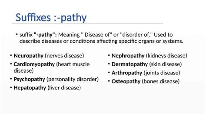 In the term myopathy the suffix pathy means?