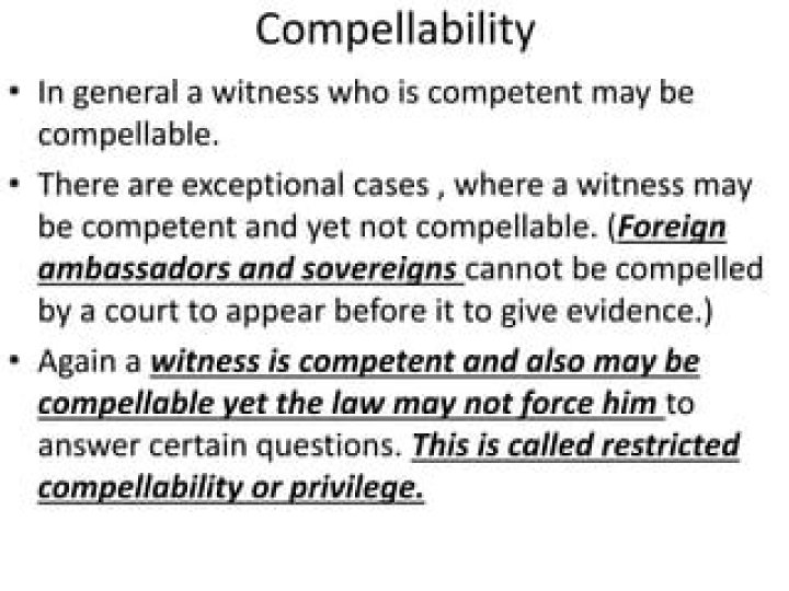 What is compellability in law?