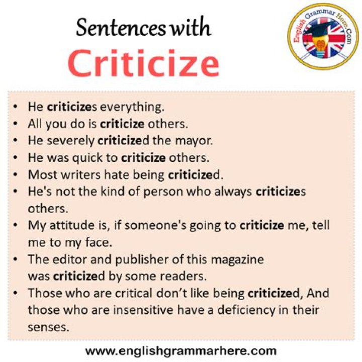 What is meant by criticizer?