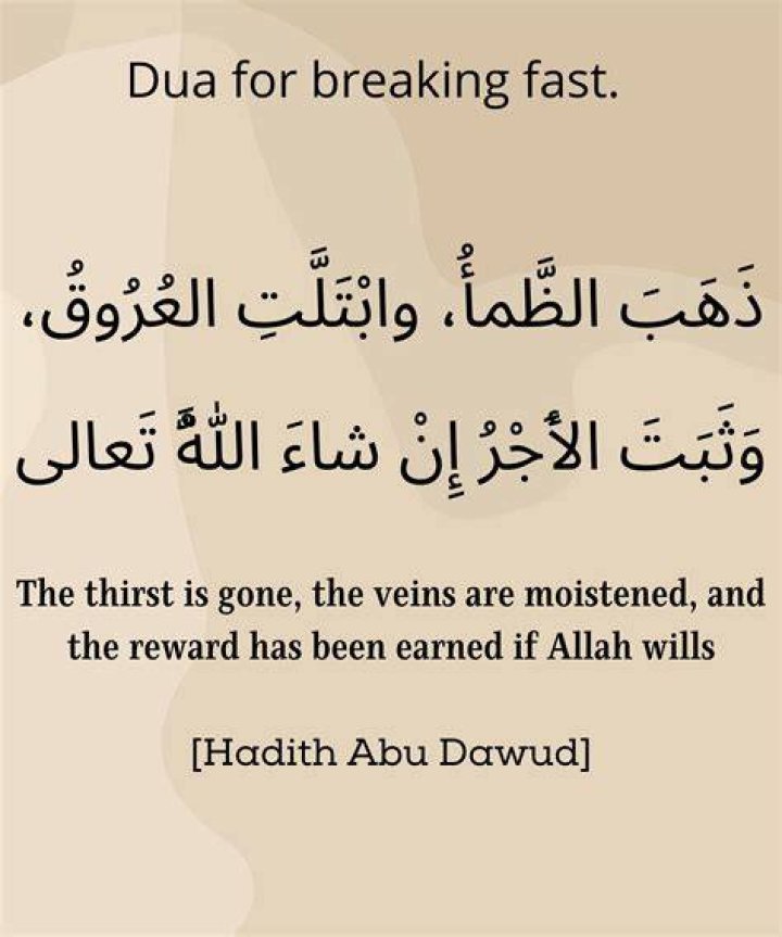 What is the dua for breaking fast?