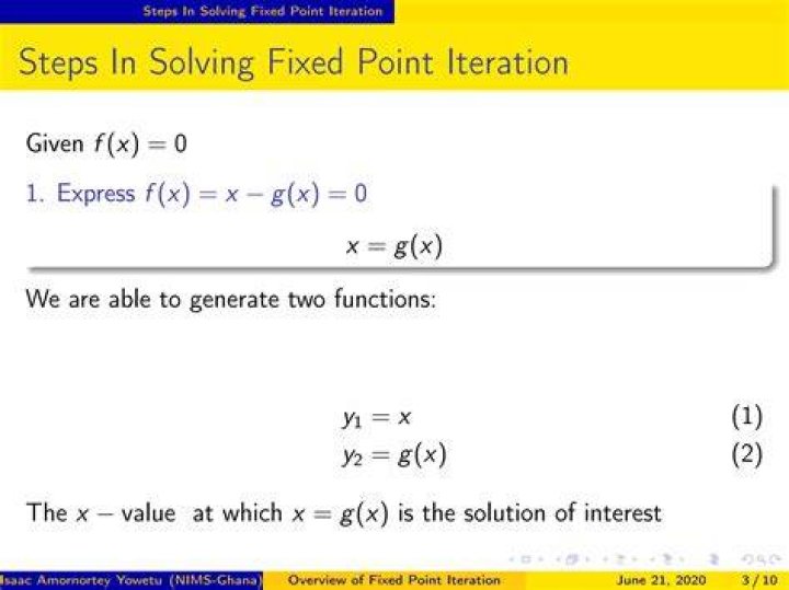 Whats fixed point iteration?