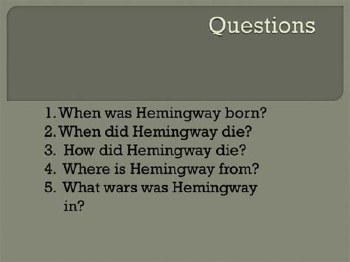 When did hemingway die?