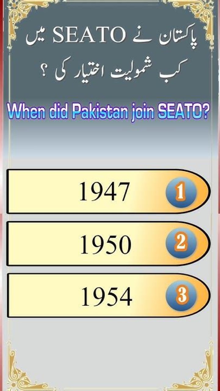 When did pakistan join seato?