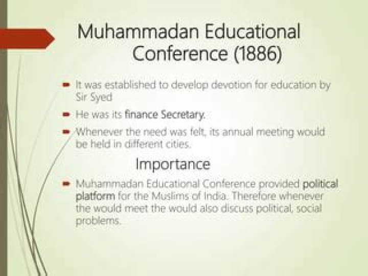 When was muhammadan educational conference established?