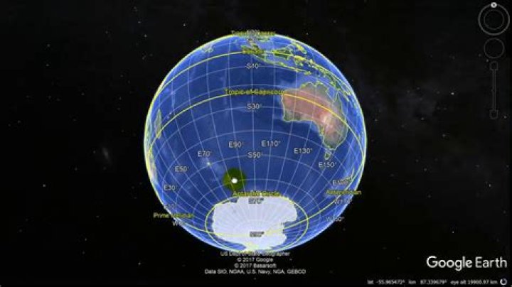 Which circle appears as a point on the globe?