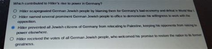Which contributed to hitler’s rise to power in germany?