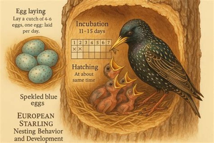Which month do starlings leave the nest?