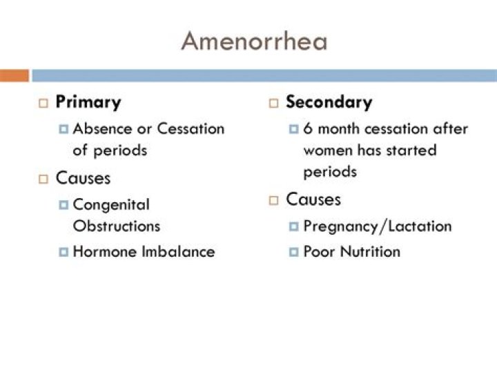 Who has secondary amenorrhea?