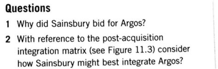 Why did sainsbury bid for argos?